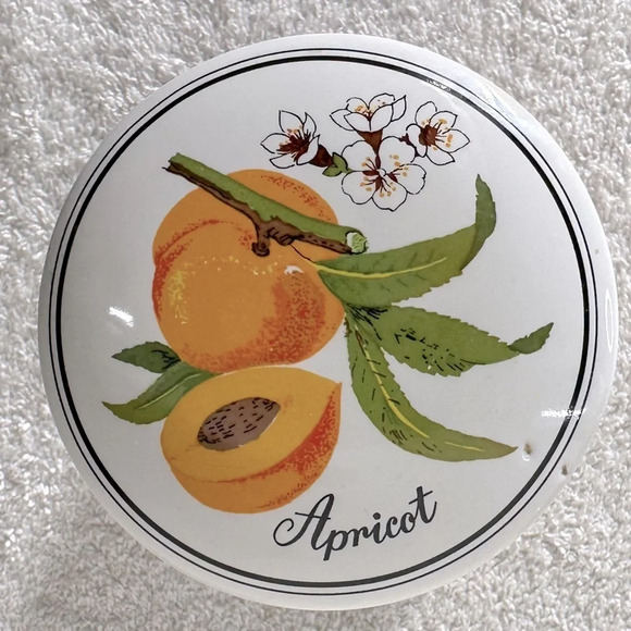 Vintage MCM Apricot 12oz Ceramic Canister Jar  Container - Picture 12 of 12